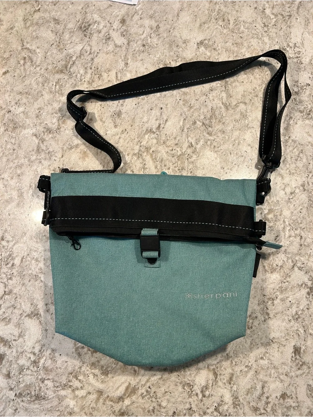 Sherpani Teal and Black Crossbody Messenger Bag